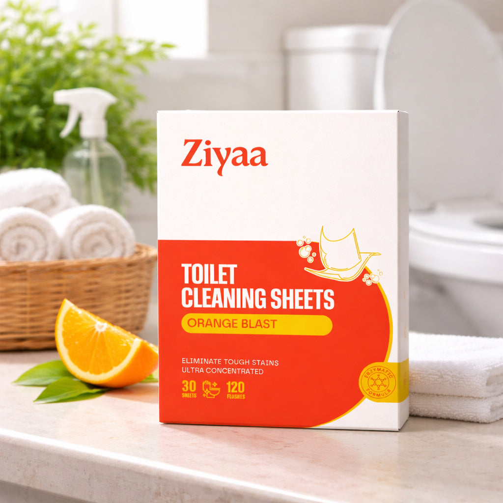 Ziyaa Toilet Cleaning Sheets in Bathroom
